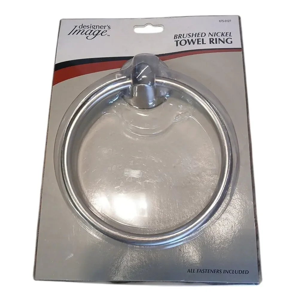 Designer's Image Brushed Nickel Wall Mounted Bathroom Towel Ring 675-0127‎ New